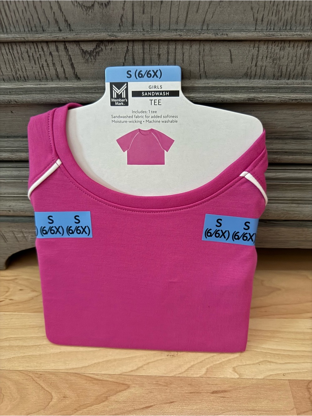 Member's Mark Girls' Sandwash Short Sleeve Tee - Pink (S 6/6X)